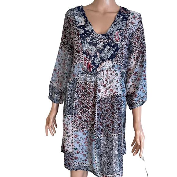 Simply Noelle Flowy Boho Dress with Slip Size S/M (8-10) Blue Swim cover up - Picture 2 of 11